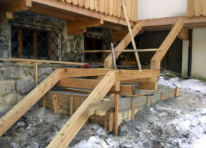 Varie fasi di realizzazione della scala